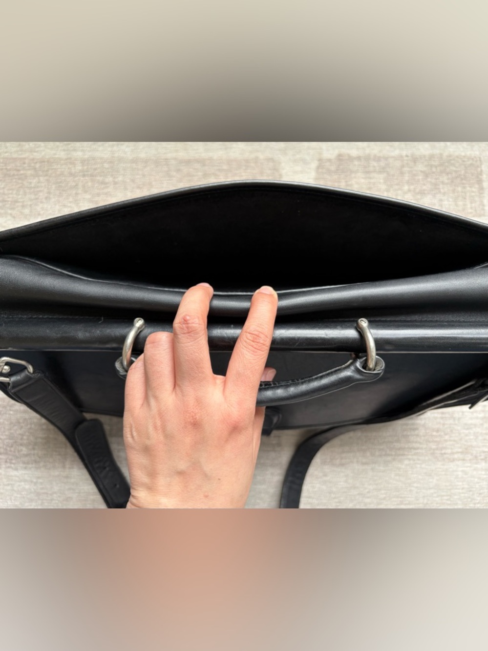 COACH Vintage Beekman Briefcase Black Leather Nickel Messenger Laptop Bag 5266 - Picture 12 of 14